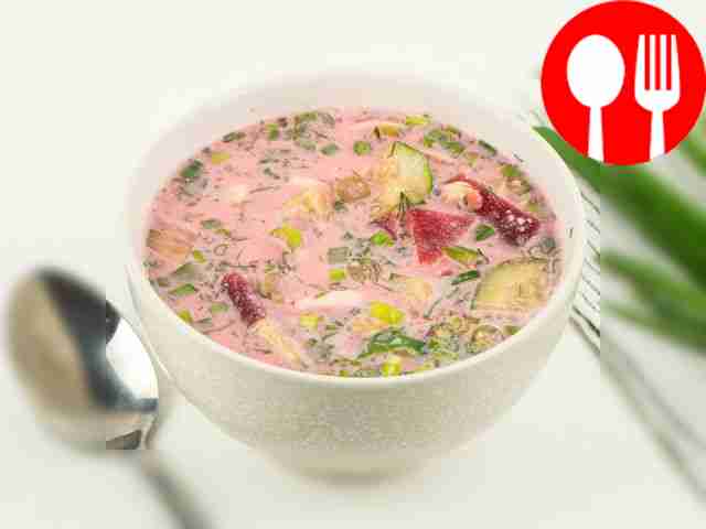 Beetroot soup with egg