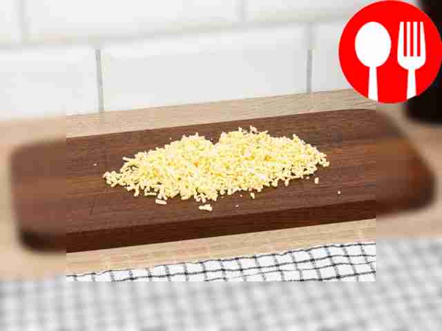 Peel the chicken eggs, separate the white from...