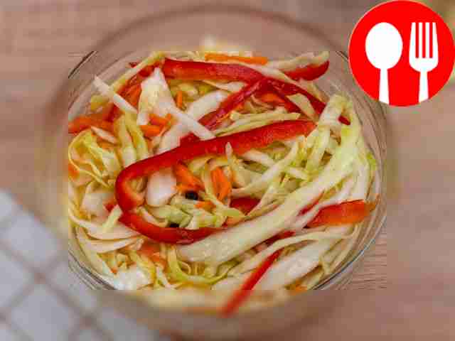 Маринованная капуста с болгарским перцем