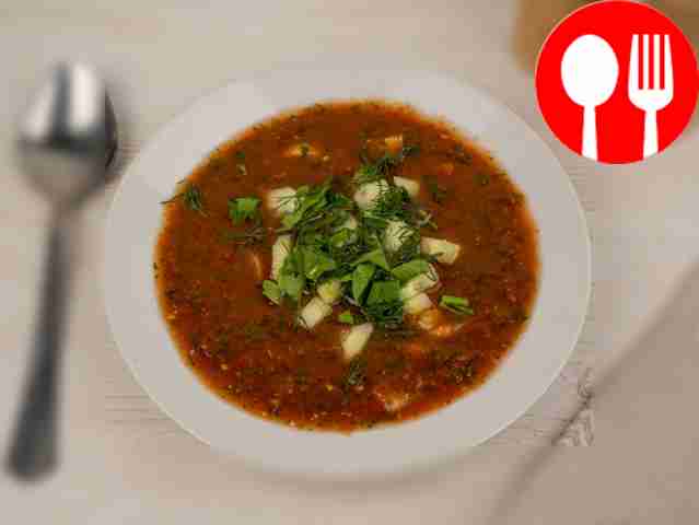 Gazpacho with tomato juice