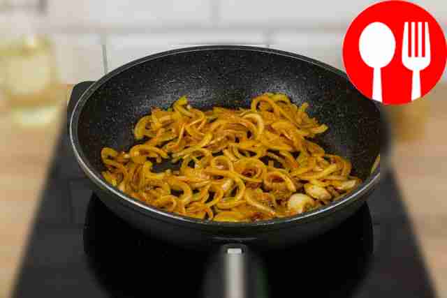 Fry the onions for 5-7 minutes over medium...