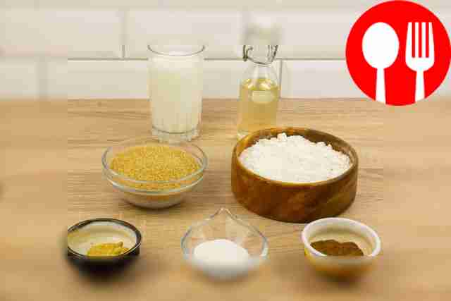 Prepare all ingredients. Preheat the oven to 180°C.