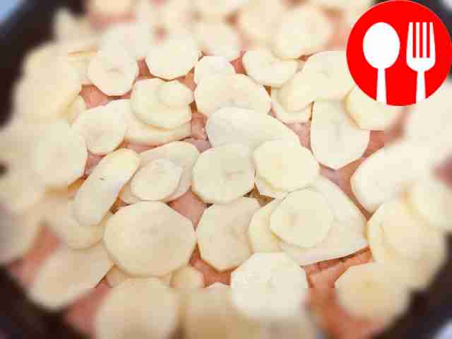 Place some of the potatoes on a baking sheet,...