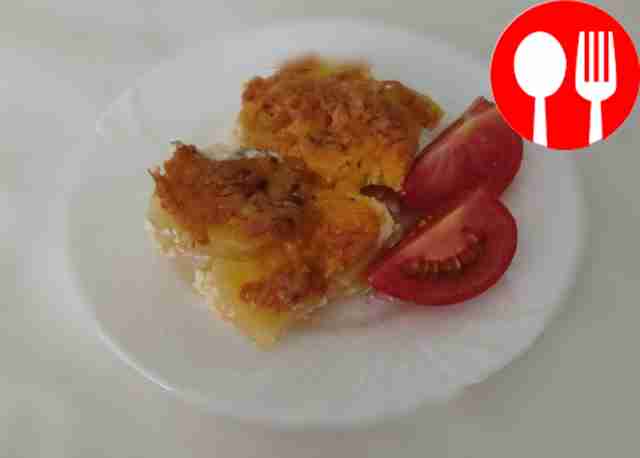 Authentic French potato gratin with cheese