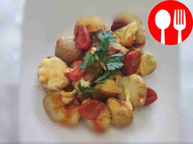 Аппетитный гратен из свиного филе и овощей