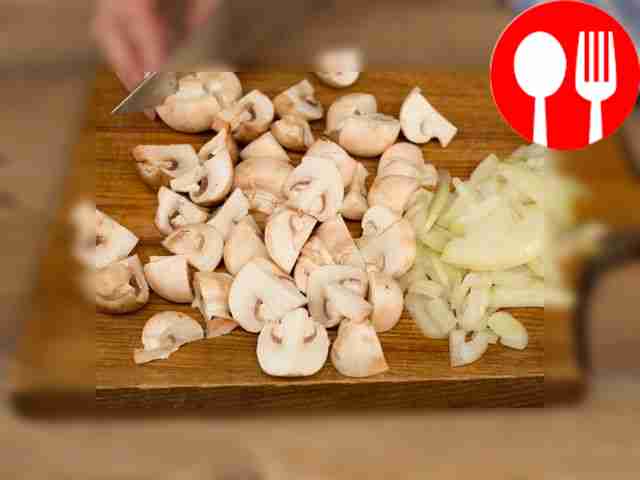 Fry the onion in a frying pan with heated...