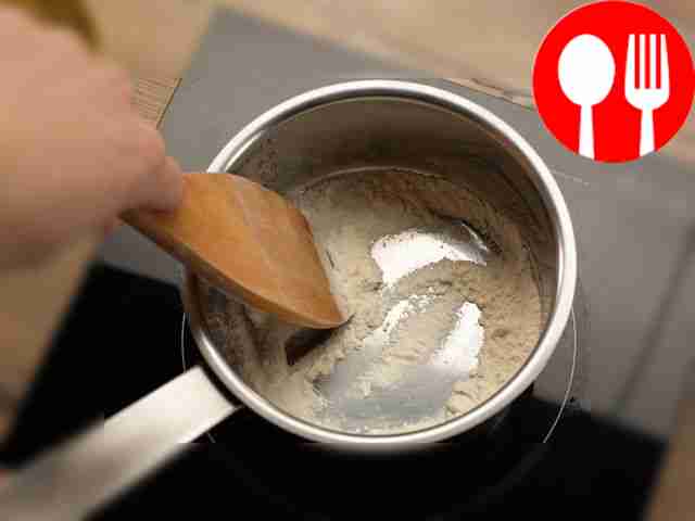 Prepare the sauce: fry the flour in a dry...