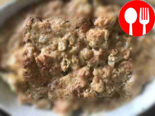 Appetizing gratin with cream and cheese