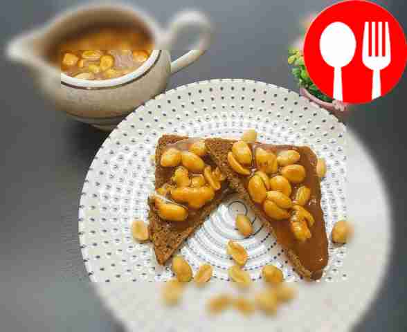 Golden caramel with salted peanuts
