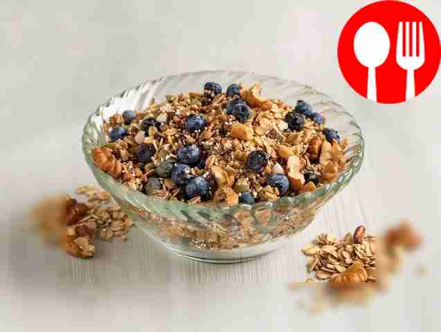 Easy pan blueberry granola