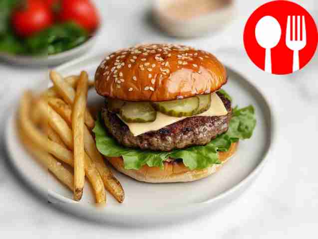 American burgers on a charcoal grill