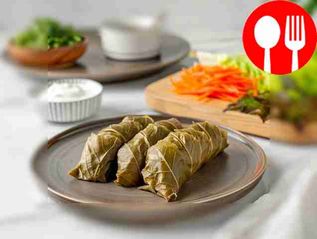 Fragrant dolma with mint in Georgian style