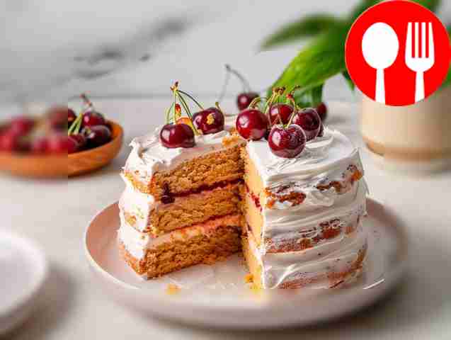 Бисквитный торт с черешней