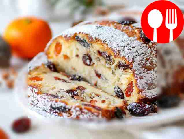 Быстрый миндально-творожный штоллен