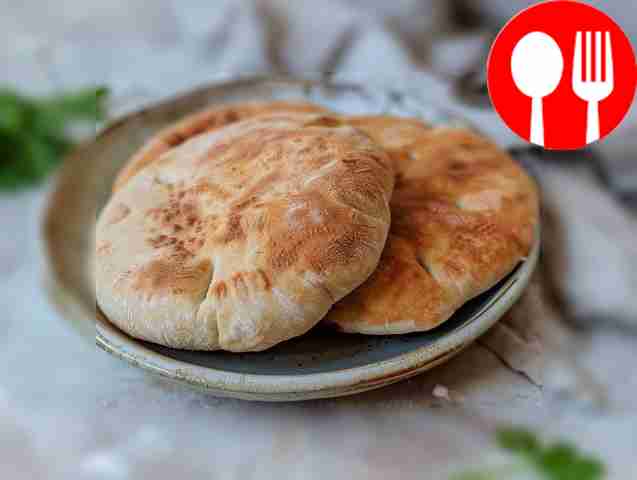 Homemade PP pita in a frying pan