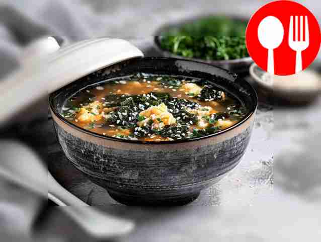 Miso soup with egg according to Japanese traditions