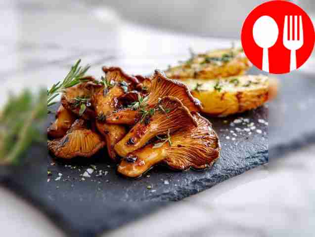 Marinated BBQ oyster mushrooms in soy sauce