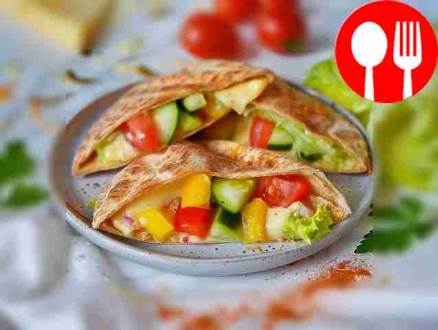 Pita with vegetables and cheese