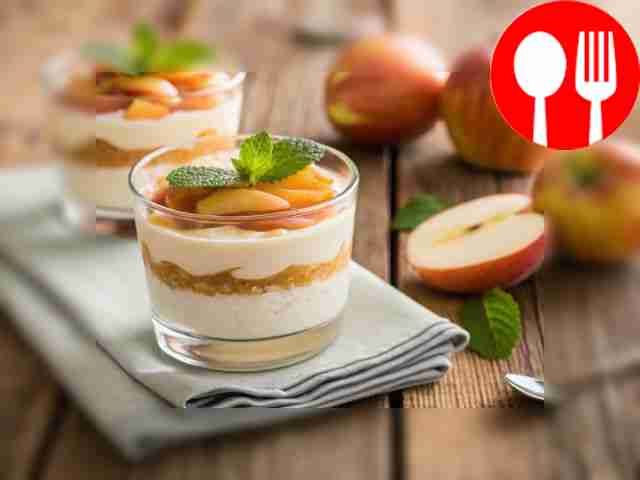 Простой яблочно-творожный десерт