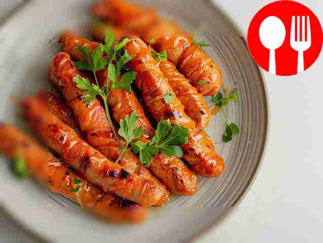 Сочные пивные сардельки на гриле