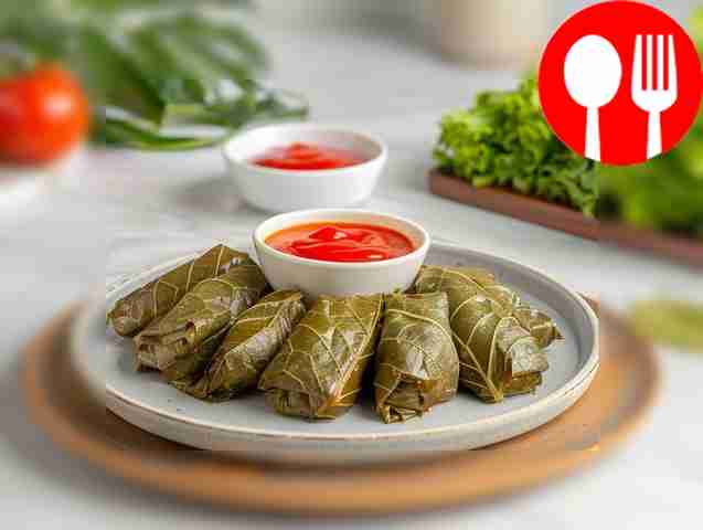 Tender dolma cooked in a double boiler